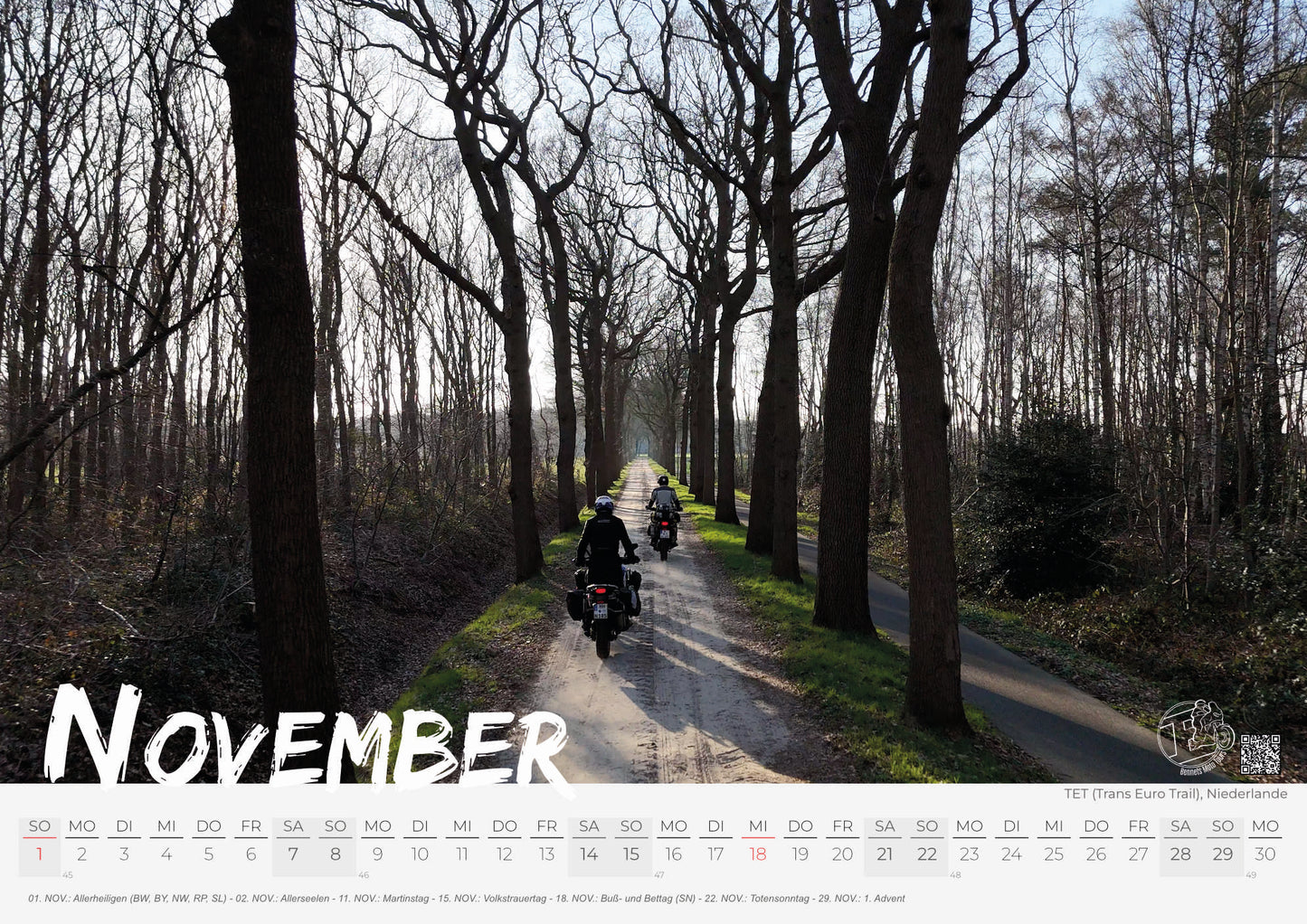 2026 Der Kalender: Motorradreisen Wandkalender DIN A3