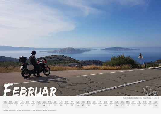 2026 Der Kalender: Motorradreisen Wandkalender DIN A3